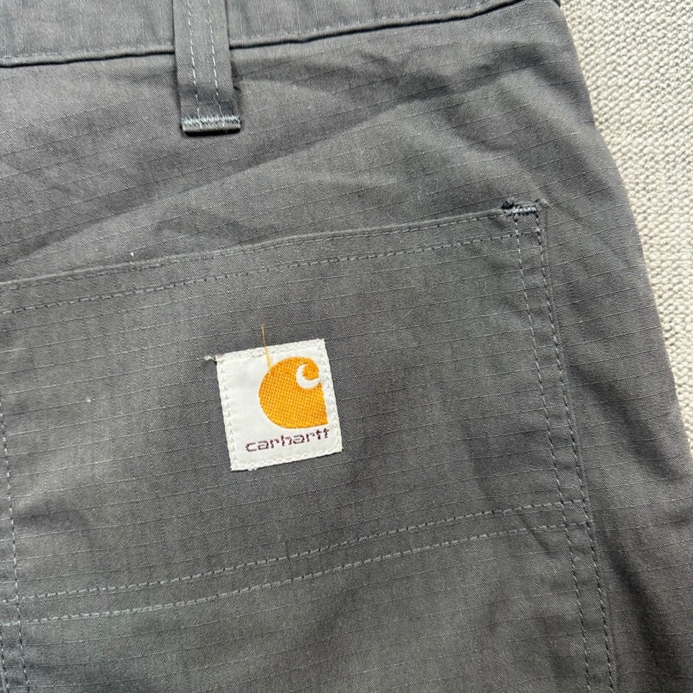 Carhartt Work Pants Mens 34/30 Gray Ripstop Utility Straight Leg - Picture 8 of 10